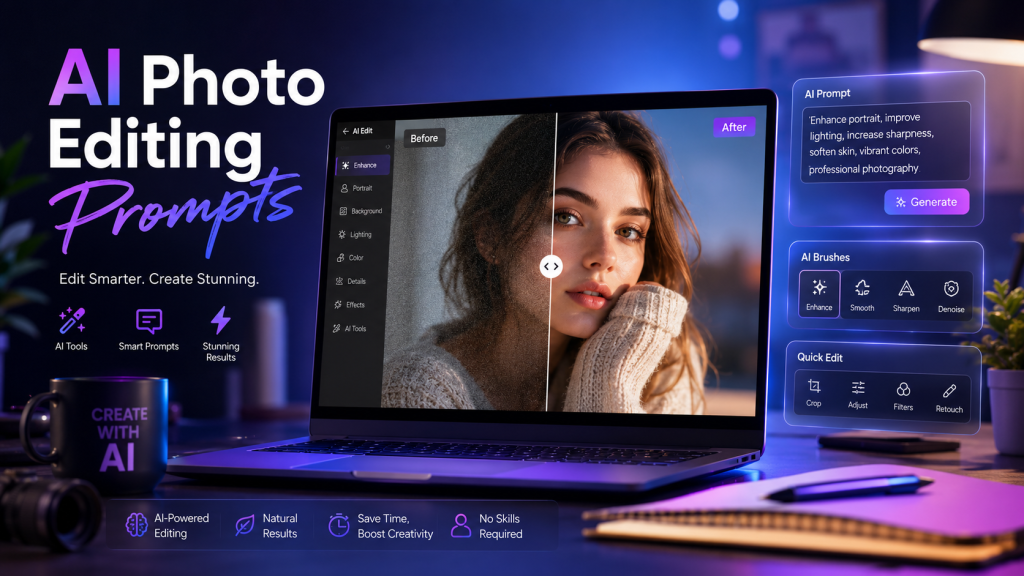 AI Photo Editing Prompts: 25+ Best Free Prompts to Copy and Use in 2026
