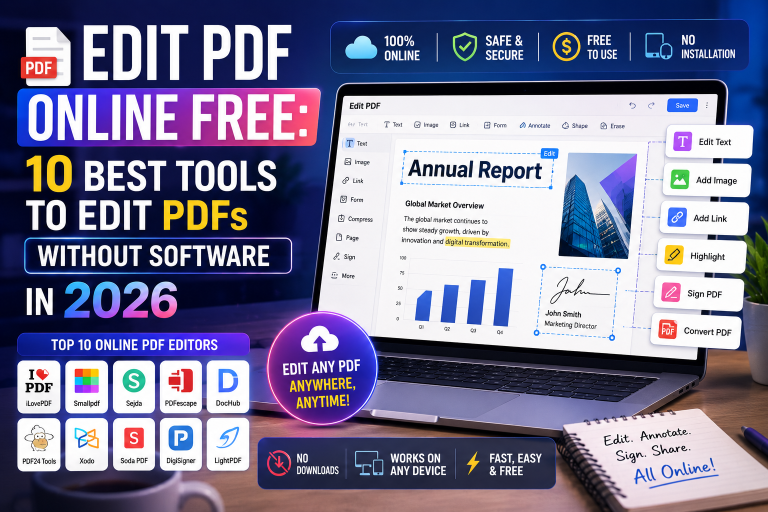 Edit PDF Online Free 10 Best Tools to Edit PDFs Without Software in 2026