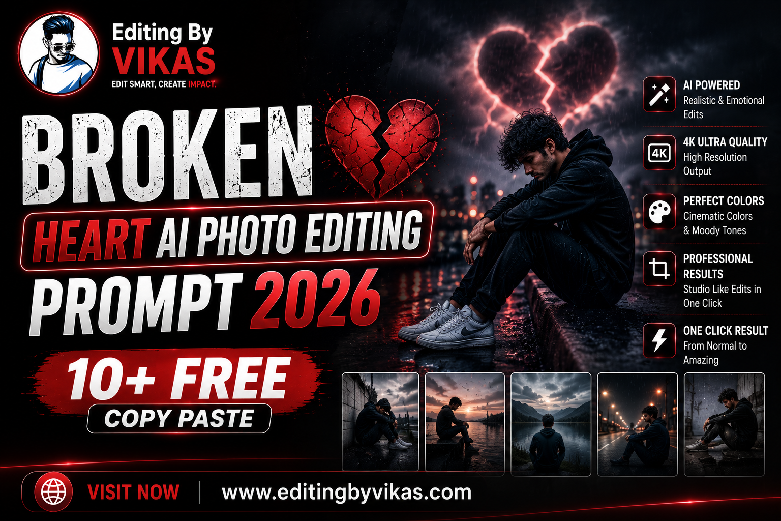 Broken Heart AI Photo Editing Prompt 2026 (10+ Free Copy Paste)