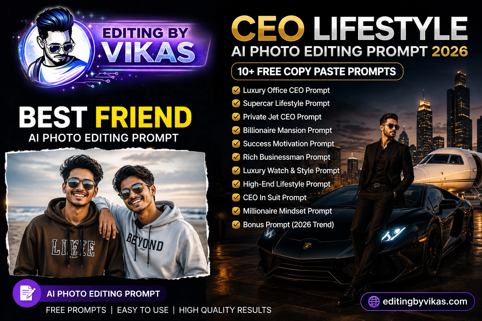 CEO Lifestyle AI Photo Editing Prompt 2026 (10 Free Copy Paste)