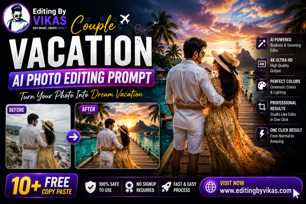 Couple Vacation AI Photo Editing Prompt 2026 (10+ Free Copy Paste)