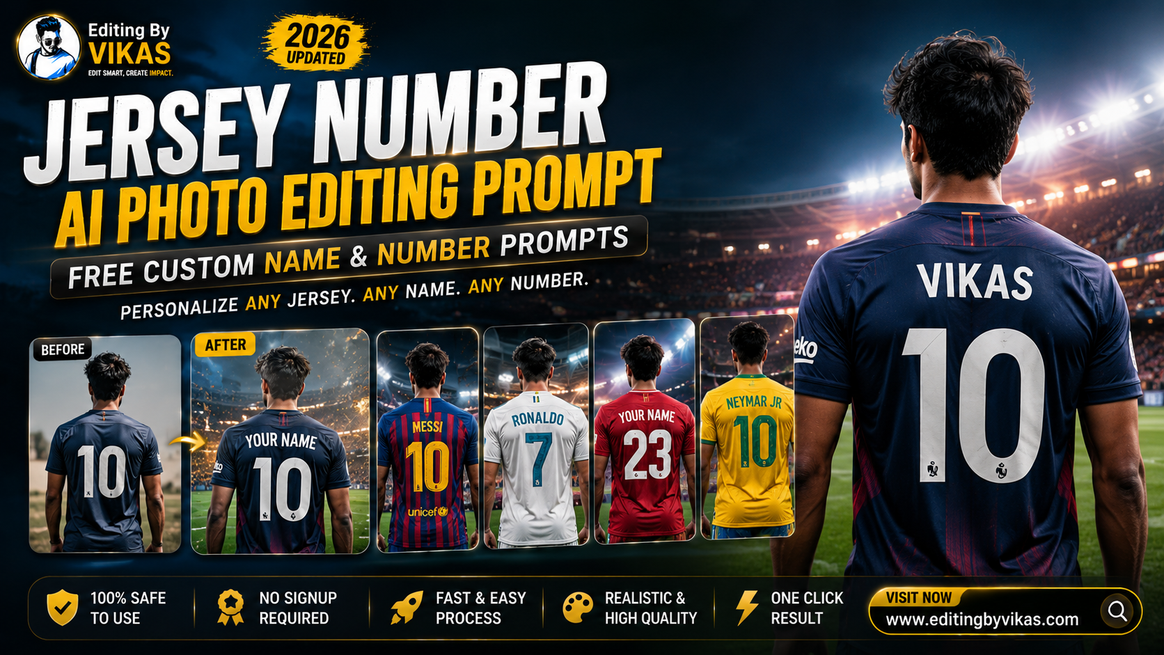 Jersey Number AI Photo Editing Prompt: Free Custom Name & Number Prompts (2026)