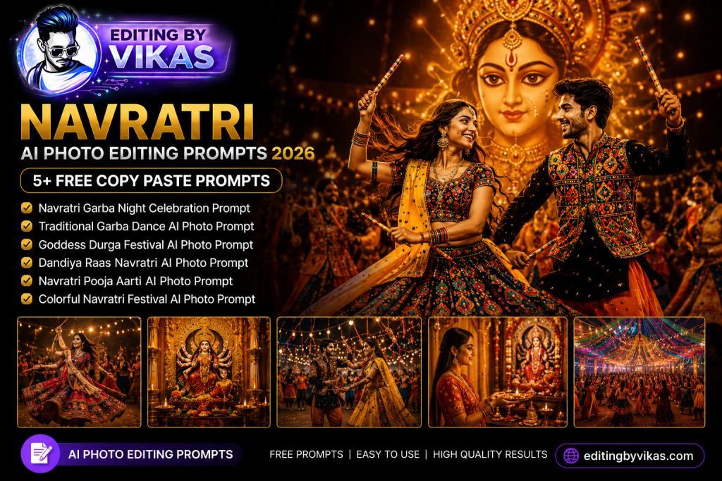 Navratri AI Photo Editing Prompts 2026 (5+ Free Copy Paste)
