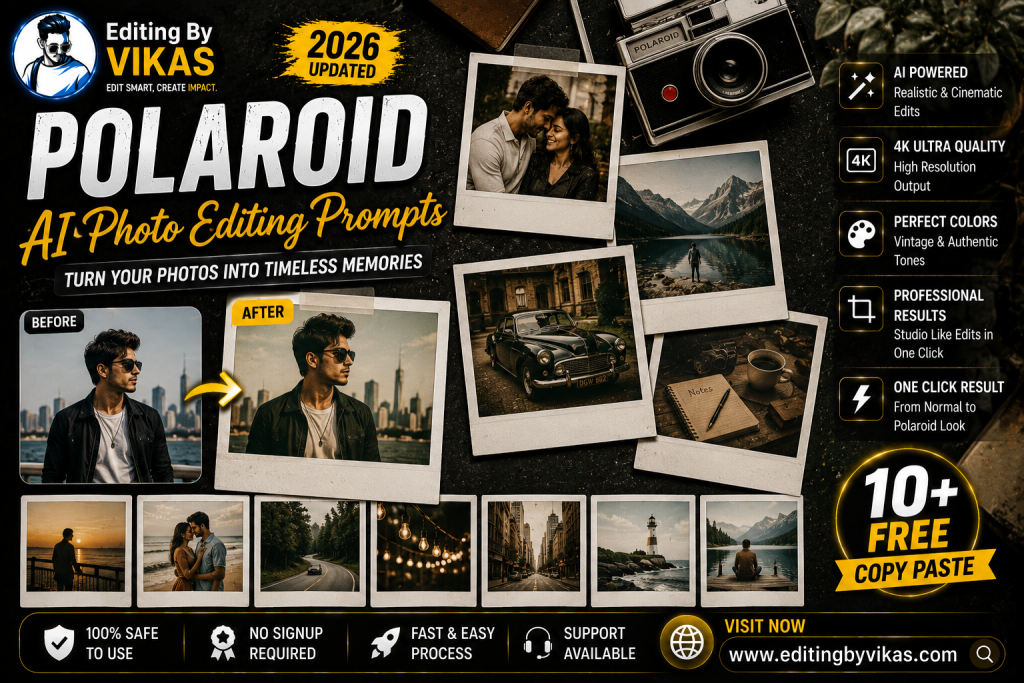 Polaroid AI Photo Editing Prompt 2026 (20+ Free Copy Paste, Gemini)