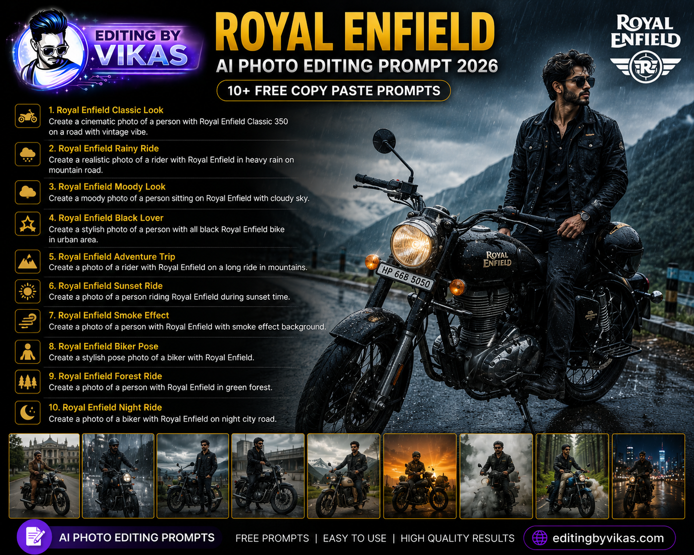 Royal Enfield AI Photo Editing Prompt 2026 (10+ Free Copy Paste)