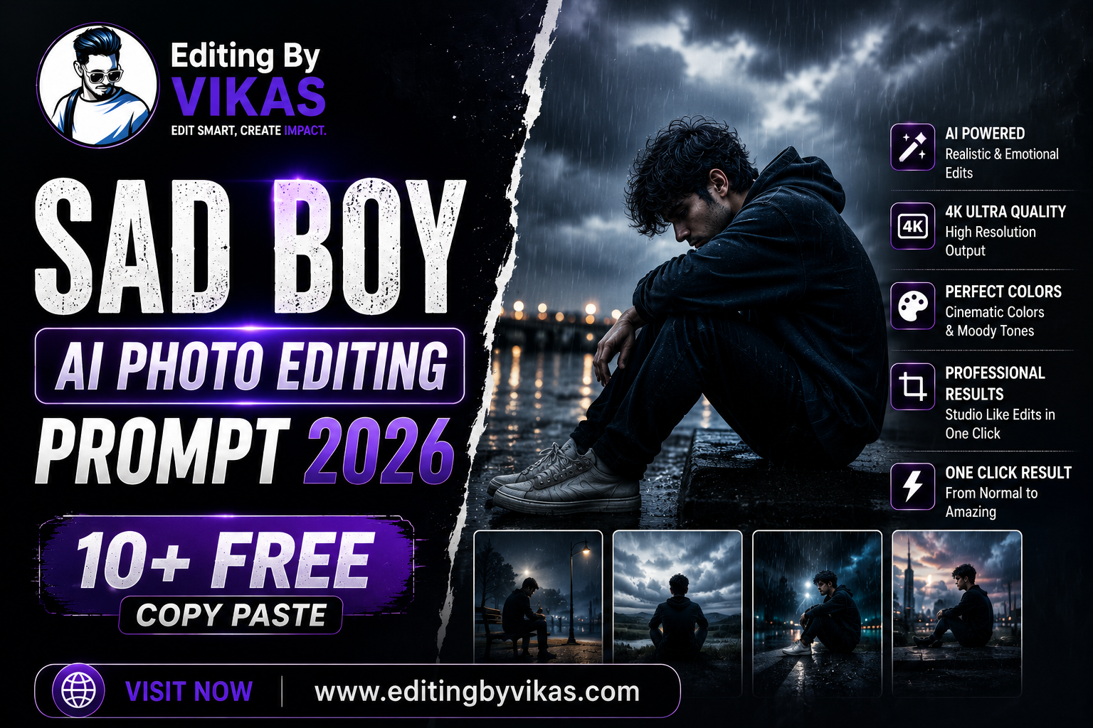 Sad Boy AI Photo Editing Prompt 2026 (10+ Free Copy Paste)