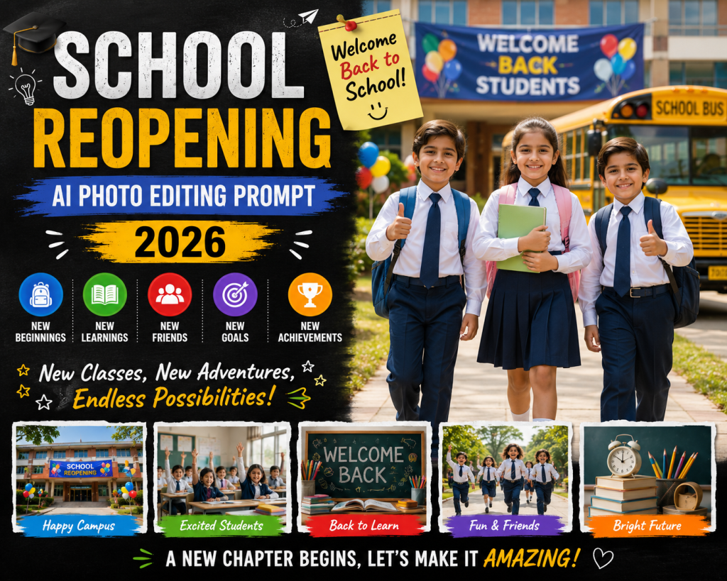School Reopening AI Photo Editing Prompt 2026 (10+ Free Copy Paste)