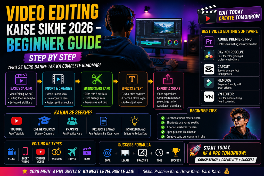 Video Editing Kaise Sikhe 2026 - Beginner Guide (Step by Step)