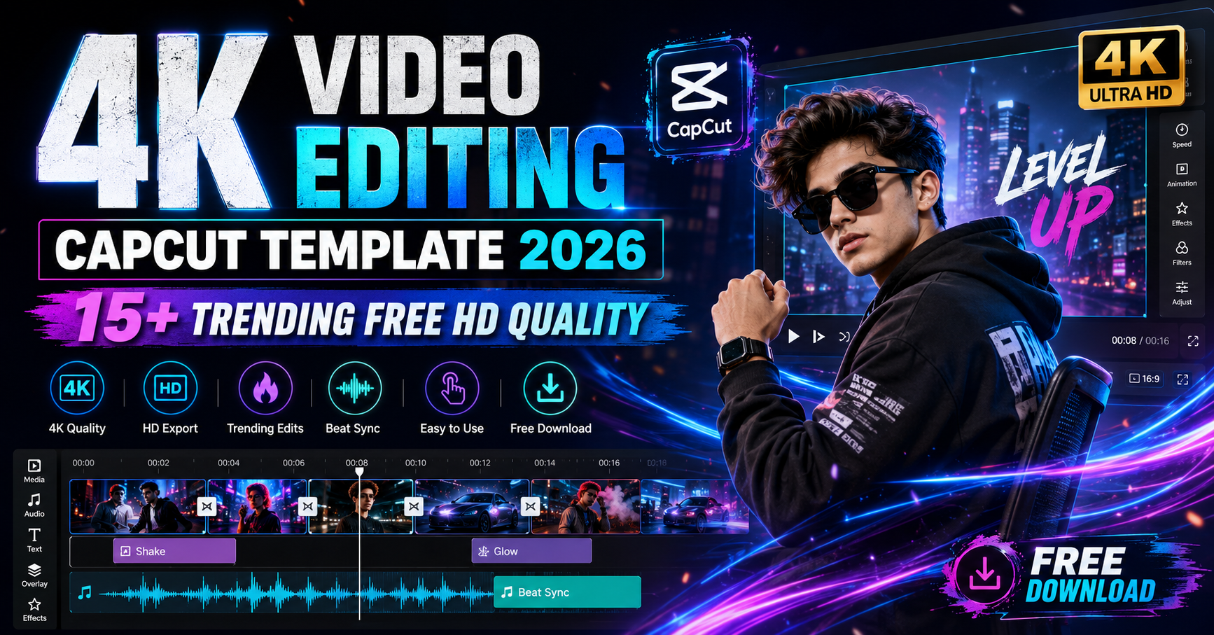 4K Video Editing CapCut Template 2026 (15+ Trending Free HD Quality)