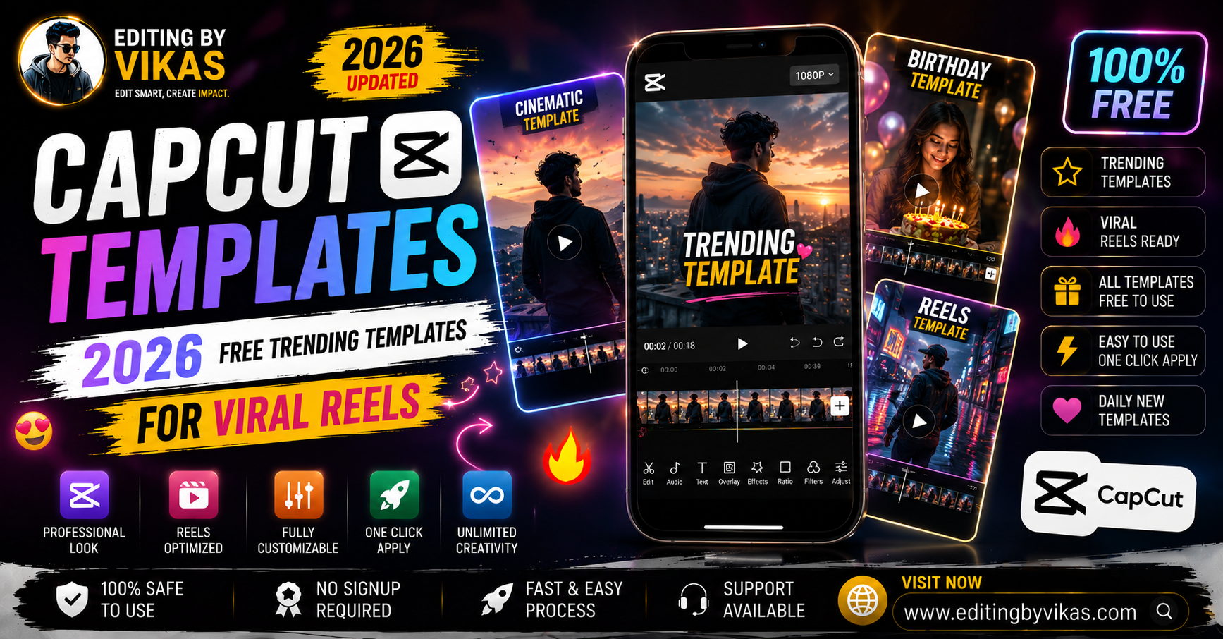 CapCut Templates 2026: Free Trending Templates for Viral Reels
