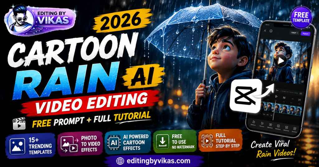 Cartoon Rain AI Video Editing 2026 (Free Prompt + Full Tutorial)