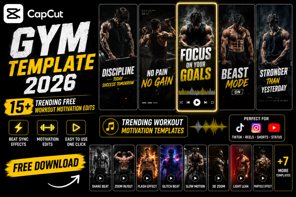 Gym CapCut Template 2026 (15+ Trending Free Workout Motivation Edits)