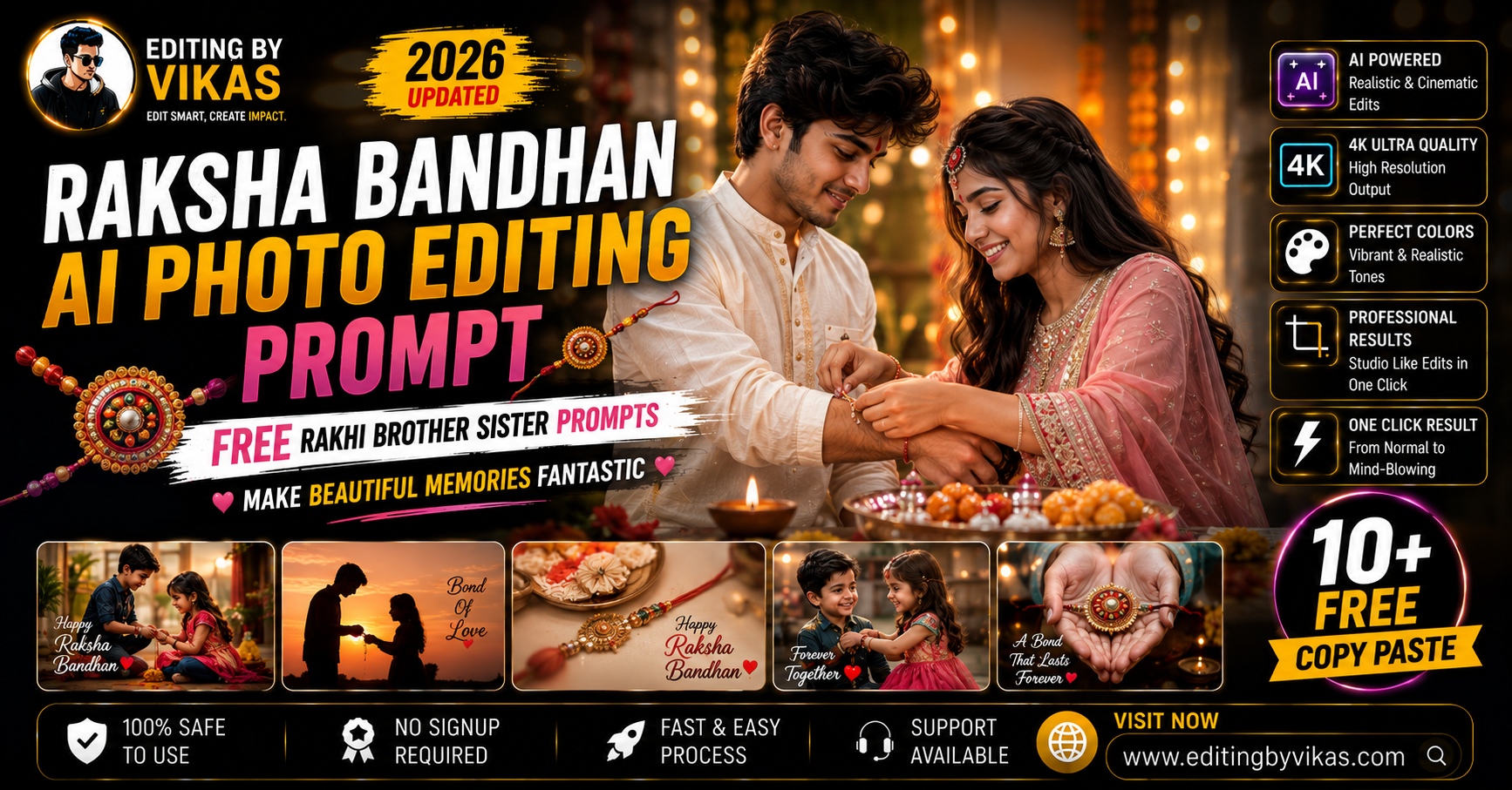 Raksha Bandhan AI Photo Editing Prompt: Free Rakhi Brother Sister Prompts (2026)