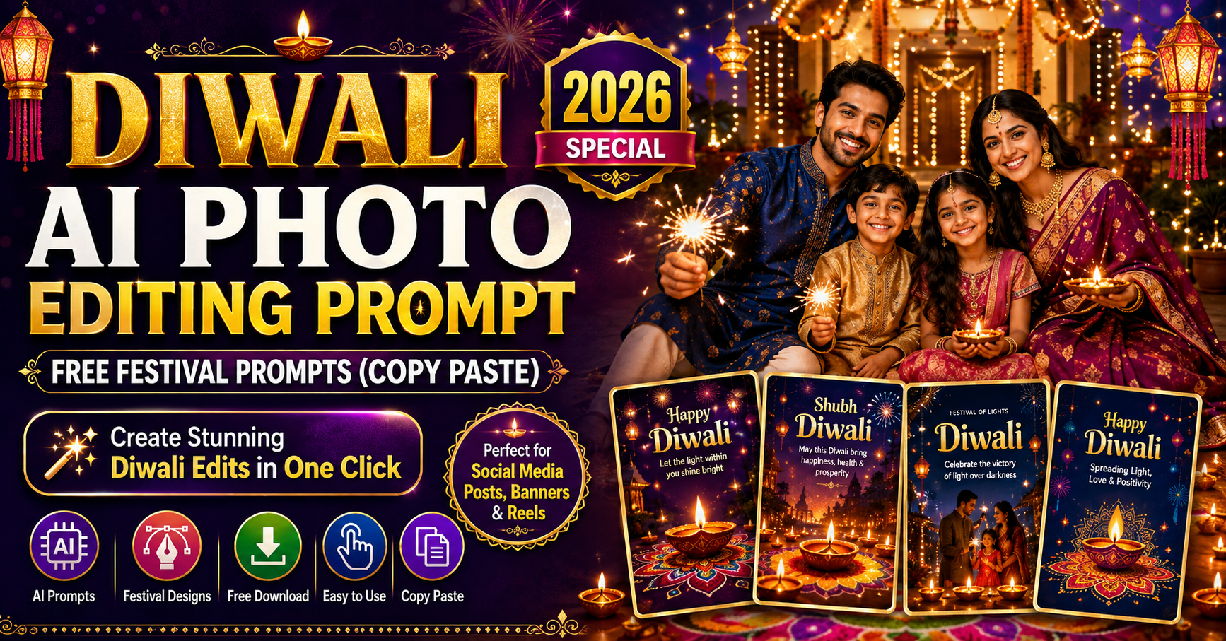Diwali AI Photo Editing Prompt 2026 Free Festival Prompts (Copy Paste)